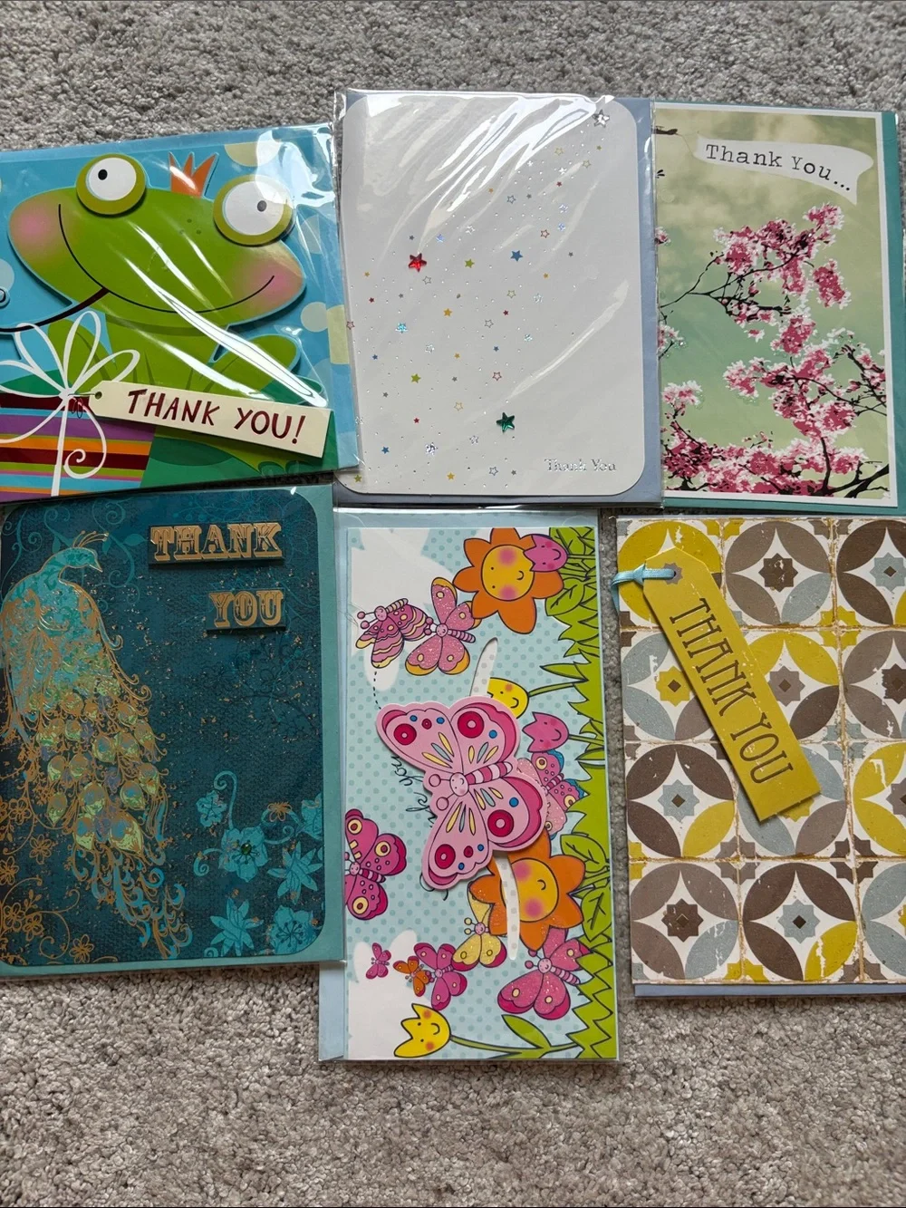 Set of 13 Embellished Thank You Cards